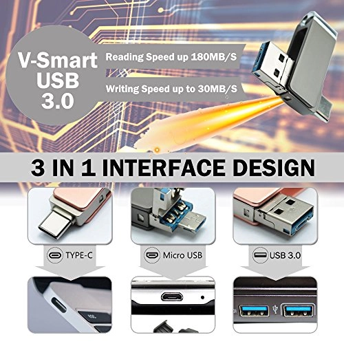 TC-301 - USB 3.0 32GB Type-C USB-A Micro USB