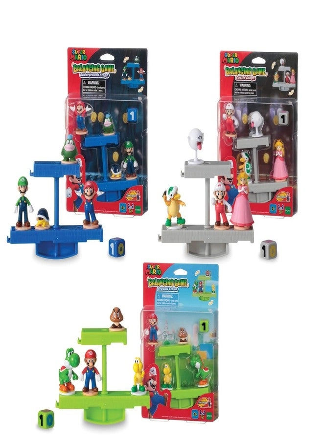 EPOCH Super Mario Balancing Game - 3 Tabletop Action Games + Super Mario Action Figures - 12 Collectible