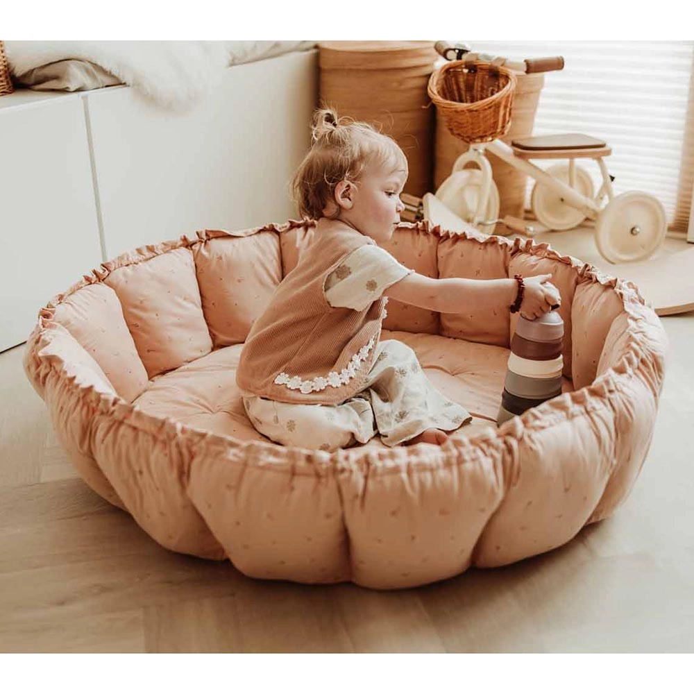 3-In-1 Stripes Bloom Organic Babymat - Ecru/Brown 0 month