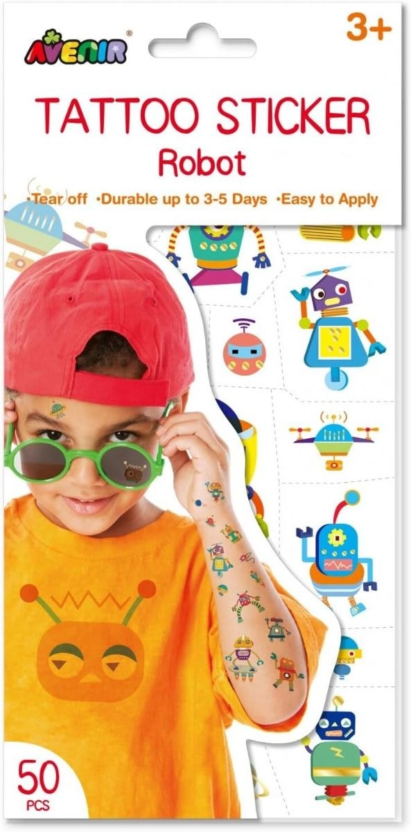Avenir Robot Sticker Book Tattoos 50 pcs