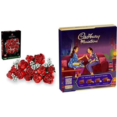 LEGO Roses - 12 faux roses + Miniatures Chocolate - 200G
