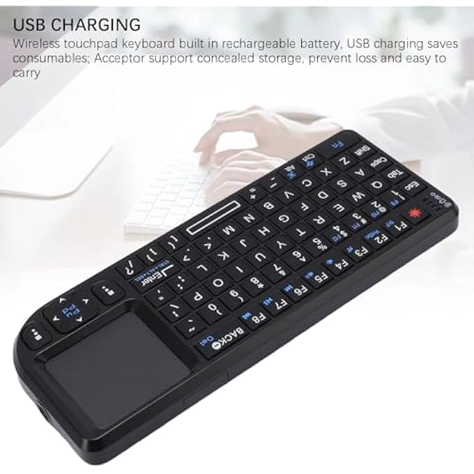 WIRELESS MINI KEYBOARD - 2.4GHz touchpad US layout rechargeable