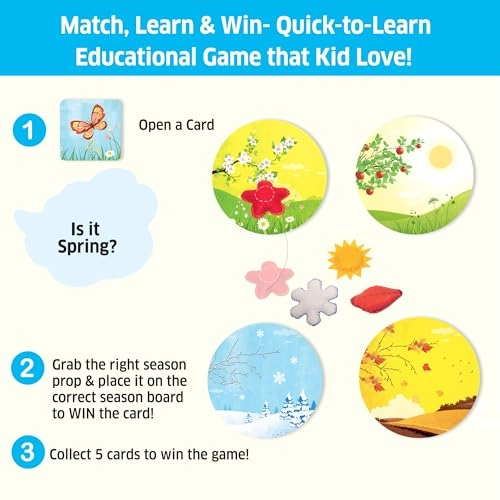 Season Wise Board Game Seasons, Sorting & Weather - 3-6 years 43 pieces