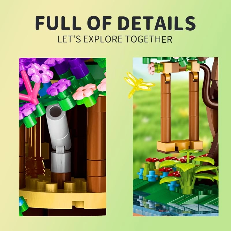 Rainbow Cherry Blossom Treehouse - 2338 pcs