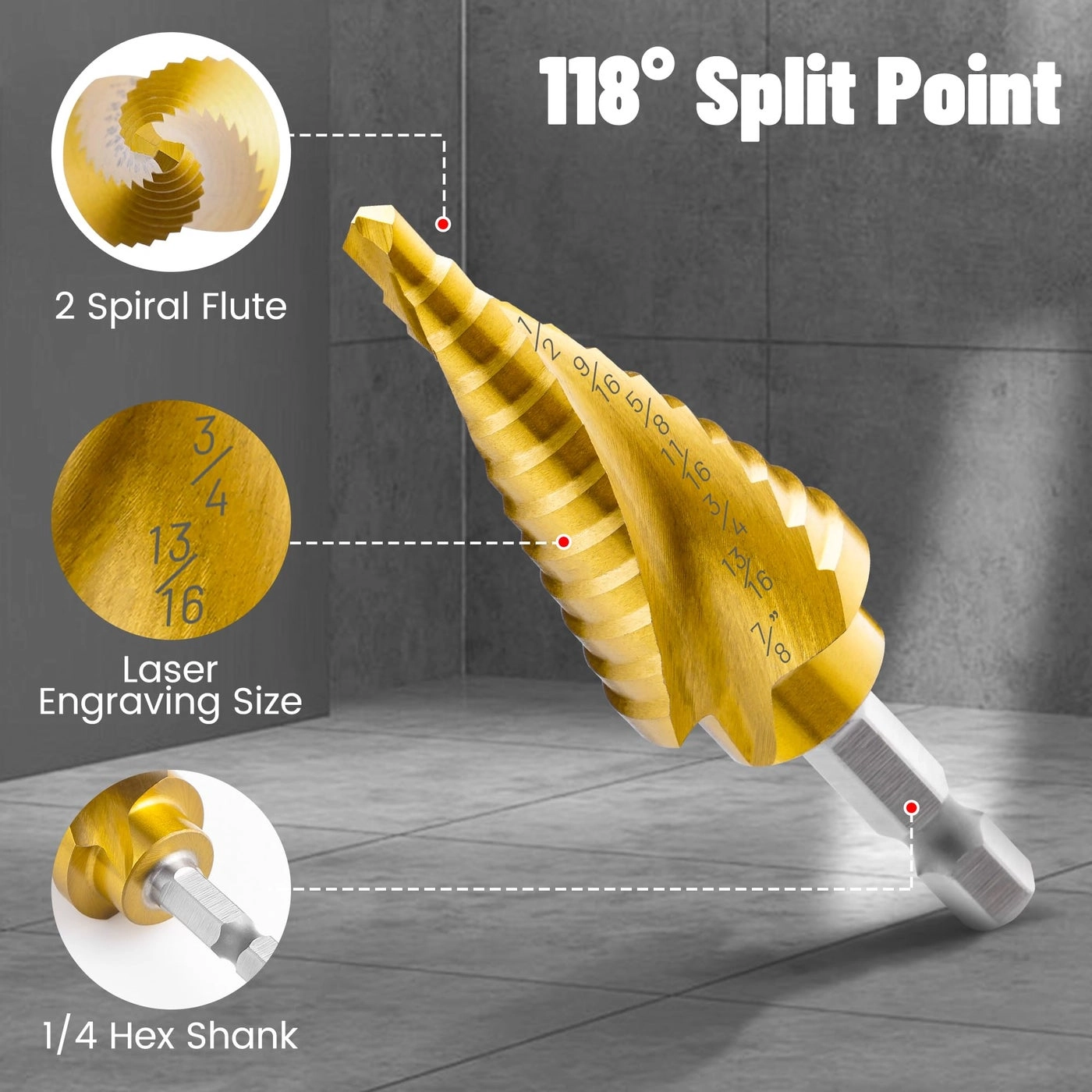 Step Drill Bit - HSS Titanium 3PCS
