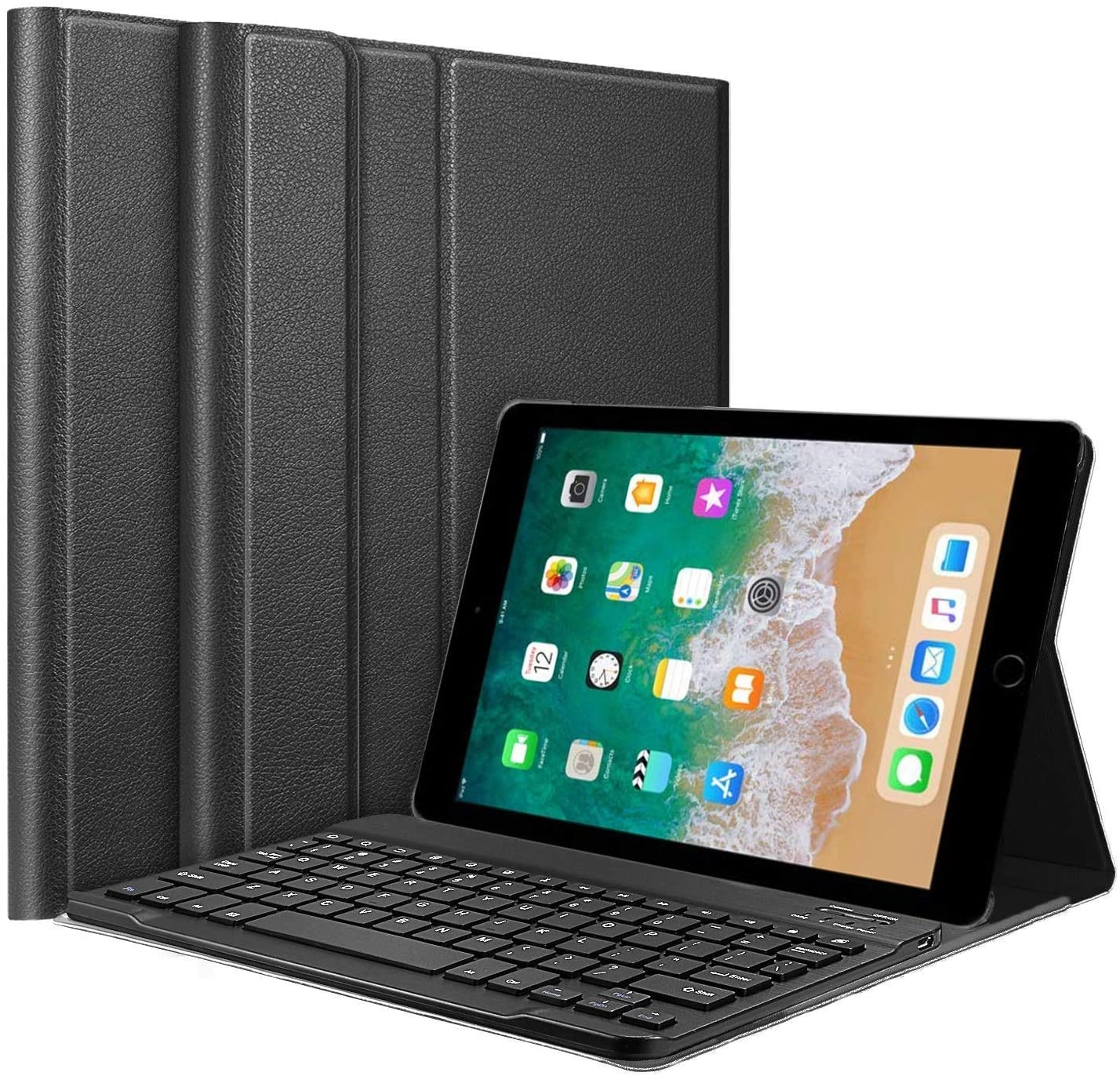 Ntech Keyboard Case with Detachable Bluetooth Keyboard for iPad 9.7-inch (2018 6th Gen / 2017 5th Gen) and iPad Pro 9.7