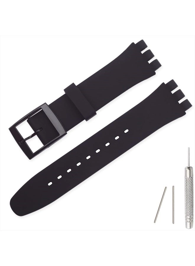 Lijinlan 17mm Silicone Watch Band for Swatch