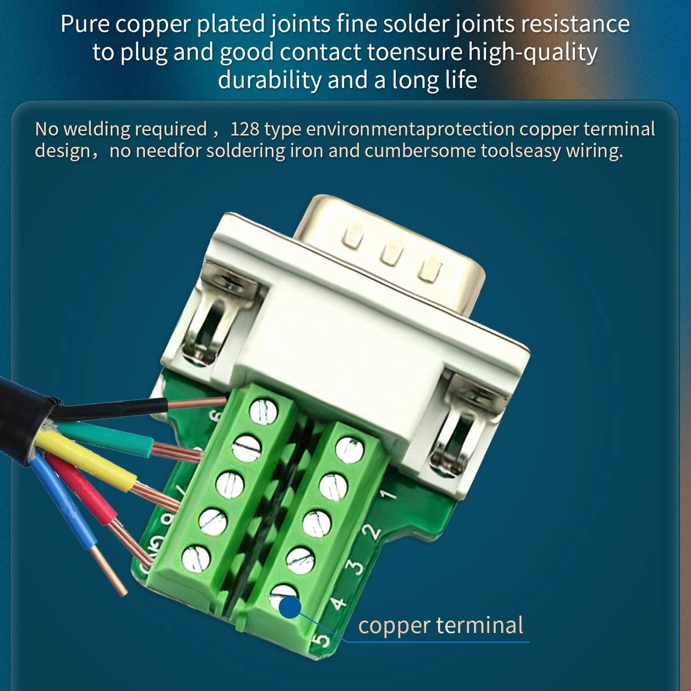 DB9 Male Solderless Connector