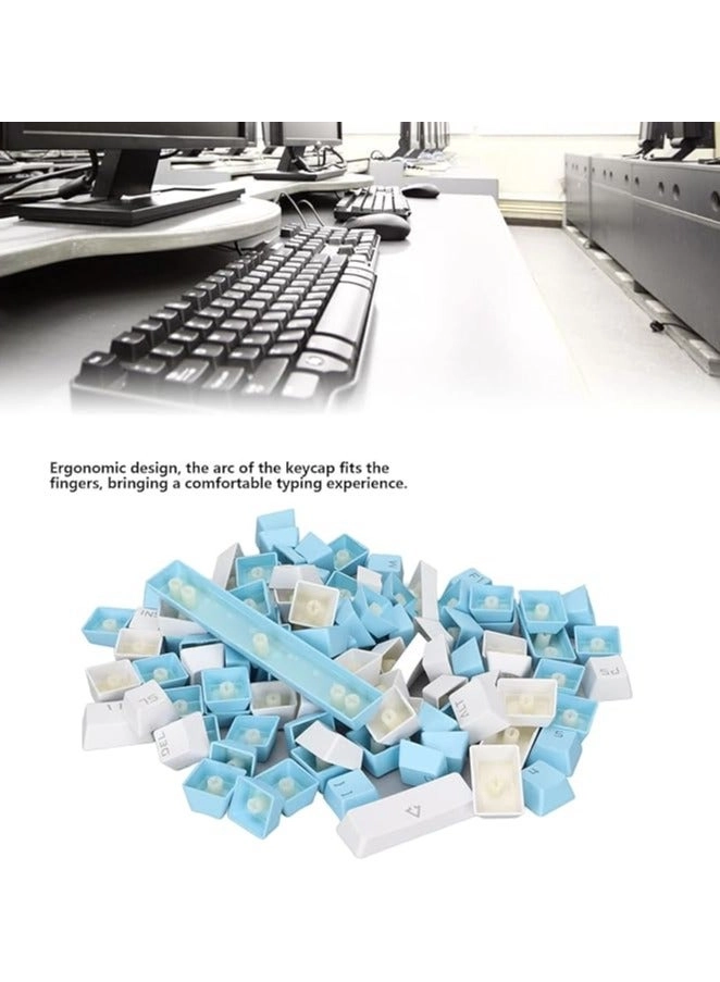 Keycap Computer - Translucent 104/87/61 Key Blue White
