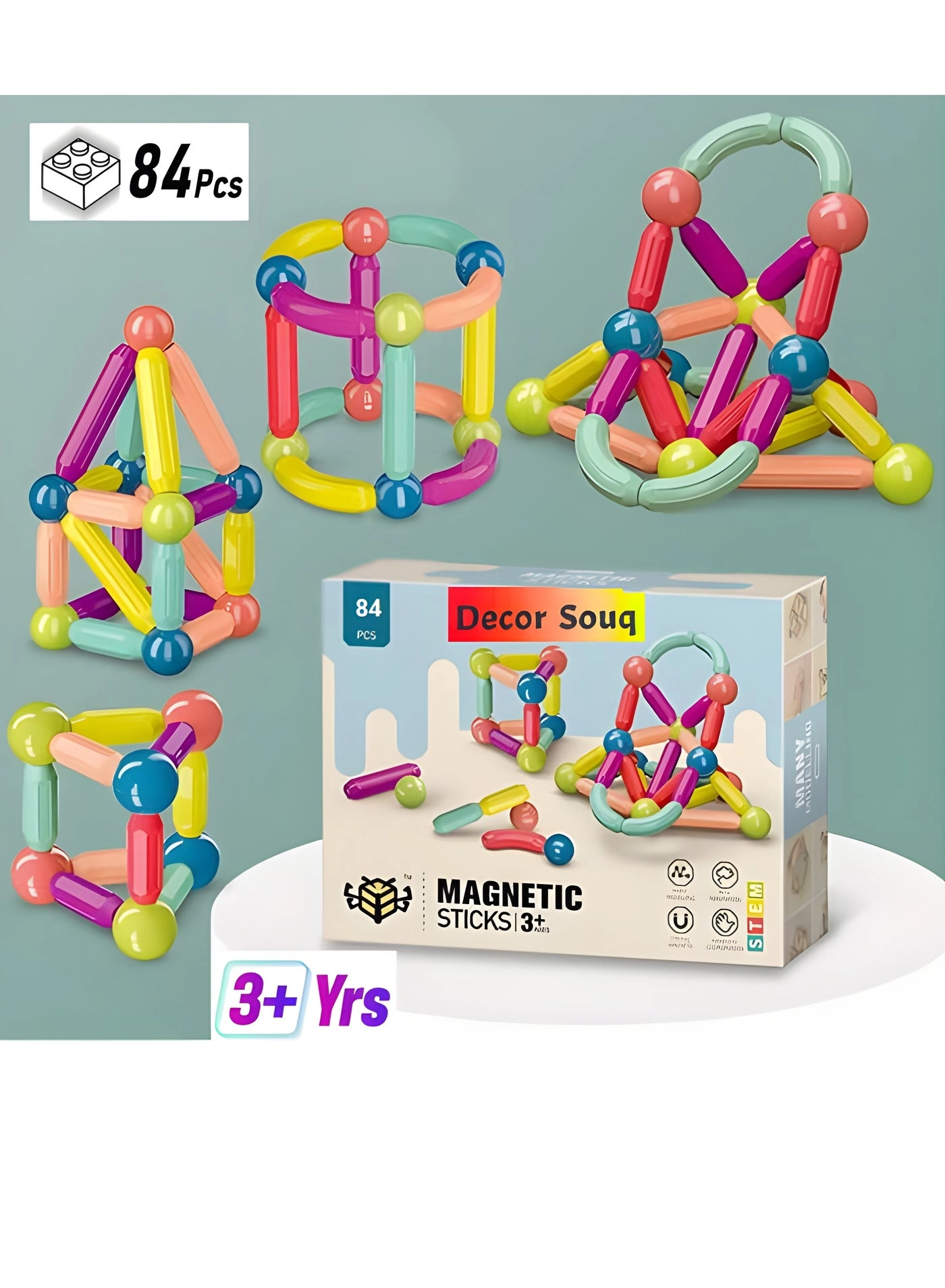 Magnetic Sticks and Balls - 84 pcs