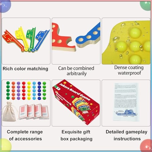 Jokers and Marbles - 8 Solid Wood Boards 40 Marbles 4 Decks of Cards