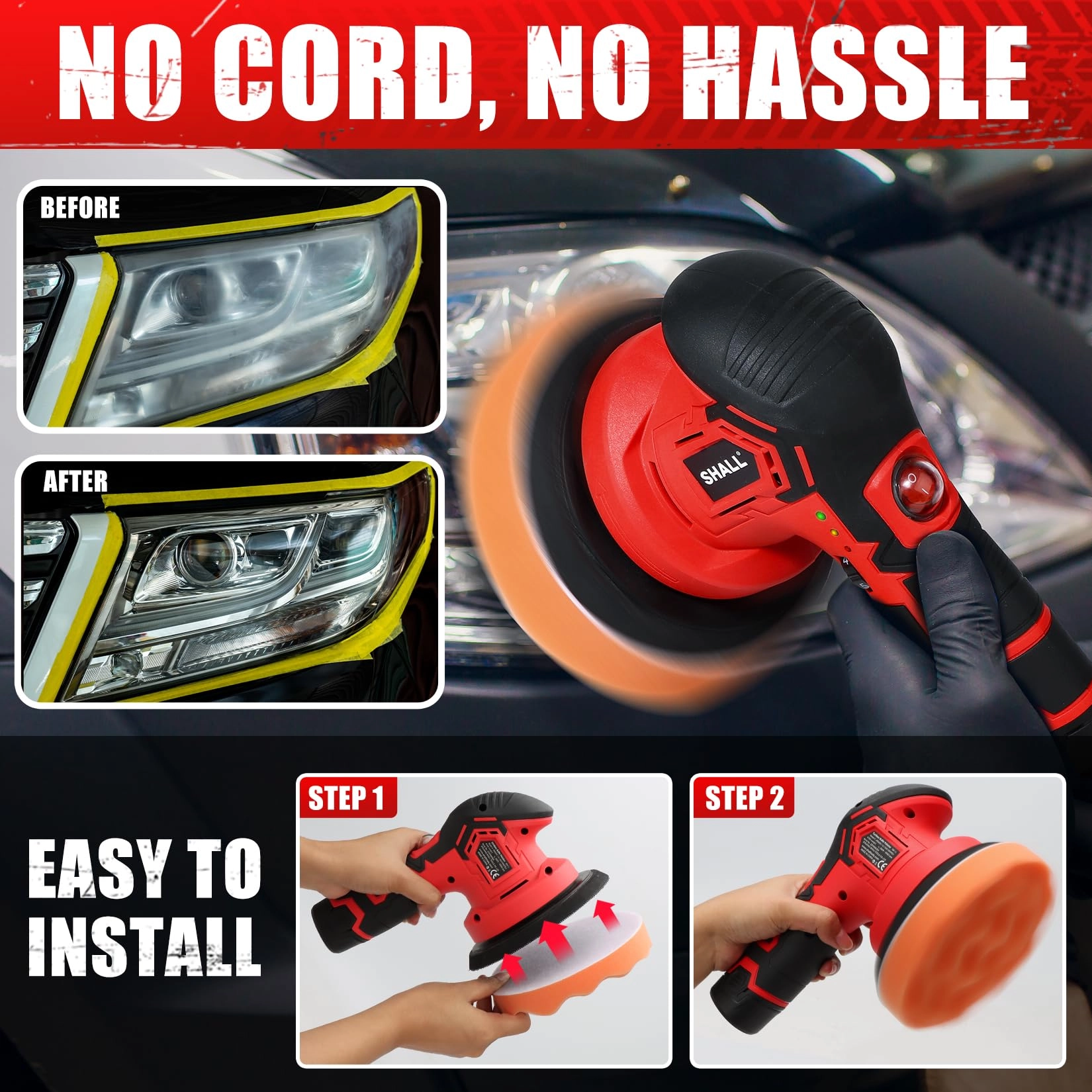 Cordless Car Buffer Polisher - 6 Inch