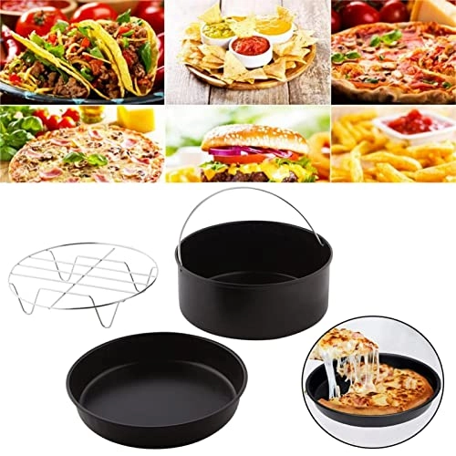 Cake Barell + Pizza Tray + BBQ Rack - Stainless steel 3pcs/set