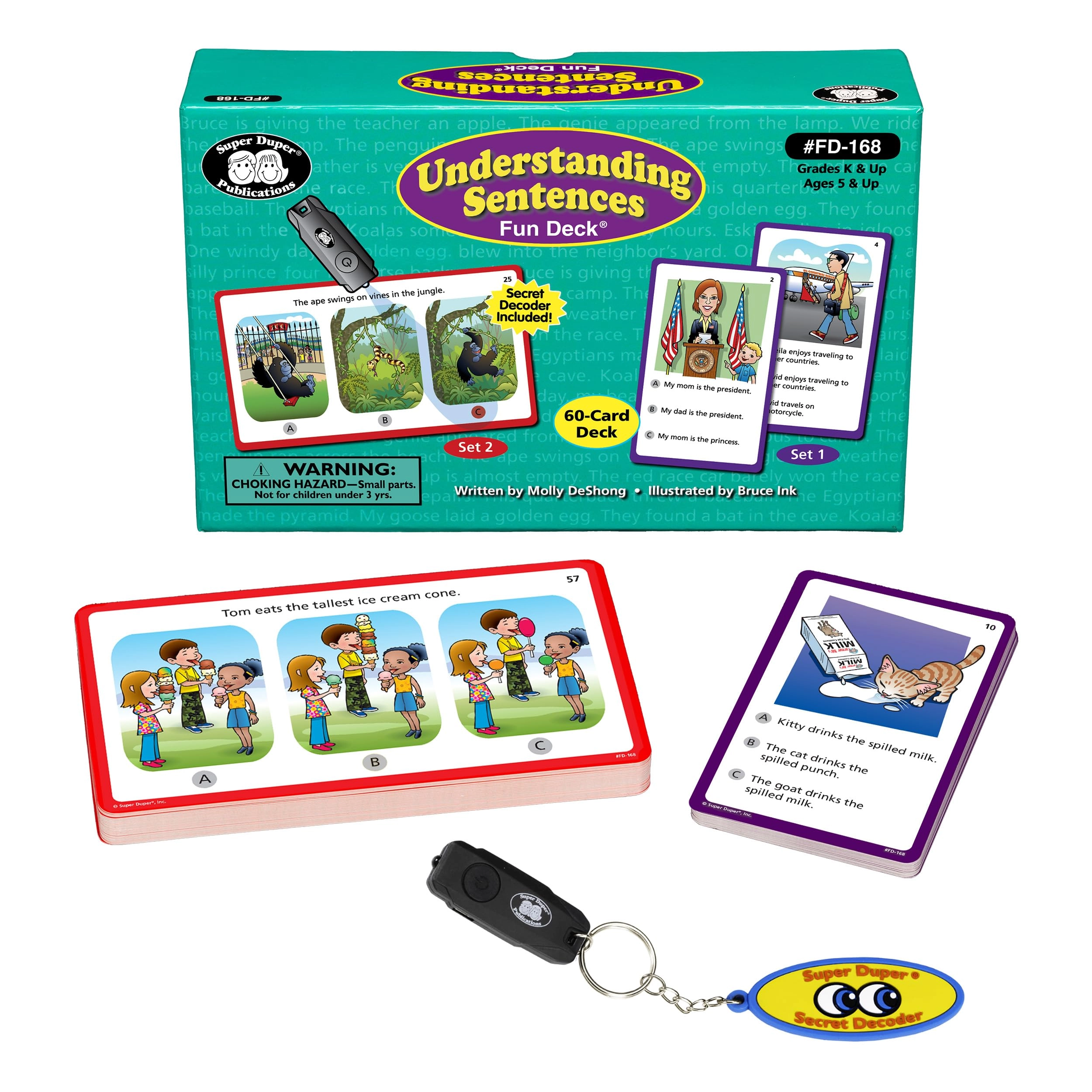 Super Duper Publications Understanding Sentences Fun Deck - 5 years and up 60 pieces