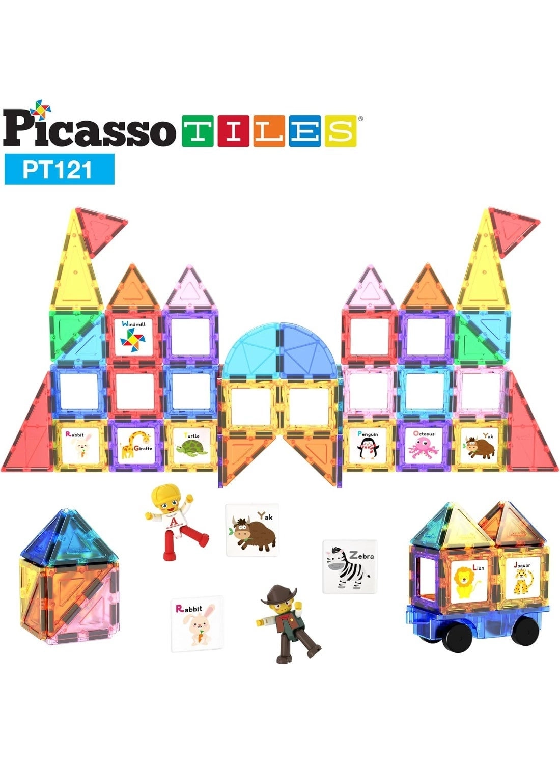 Magnetic Tiles Graphic Building Blocks - 121 pcs