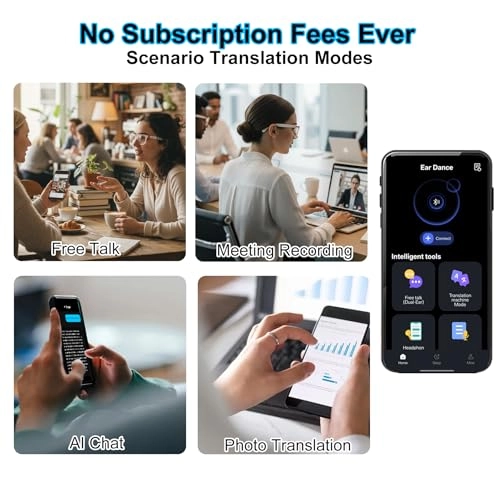 Ai Translator Smart Glasses - 164+ Language Translation AI Chat Deepseek R1 & Gemini-2.5