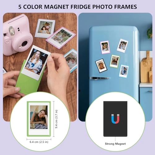 Camera Case - Instax Mini 12 + Photo Album + Photo Frame + Stickers + Lens Filter + Selfie Mirror