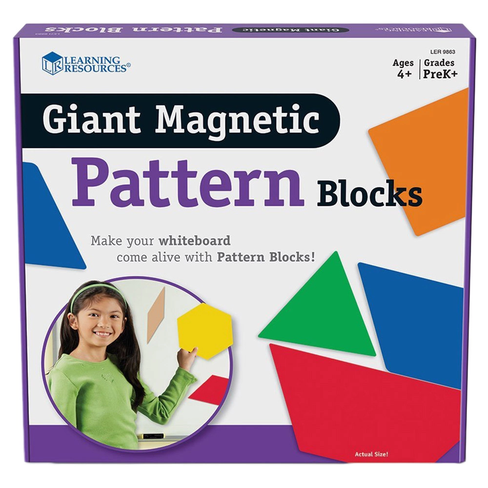 Learning Resources Giant Magnetic Pattern Blocks - Suitable for 3 years & above 47 pieces