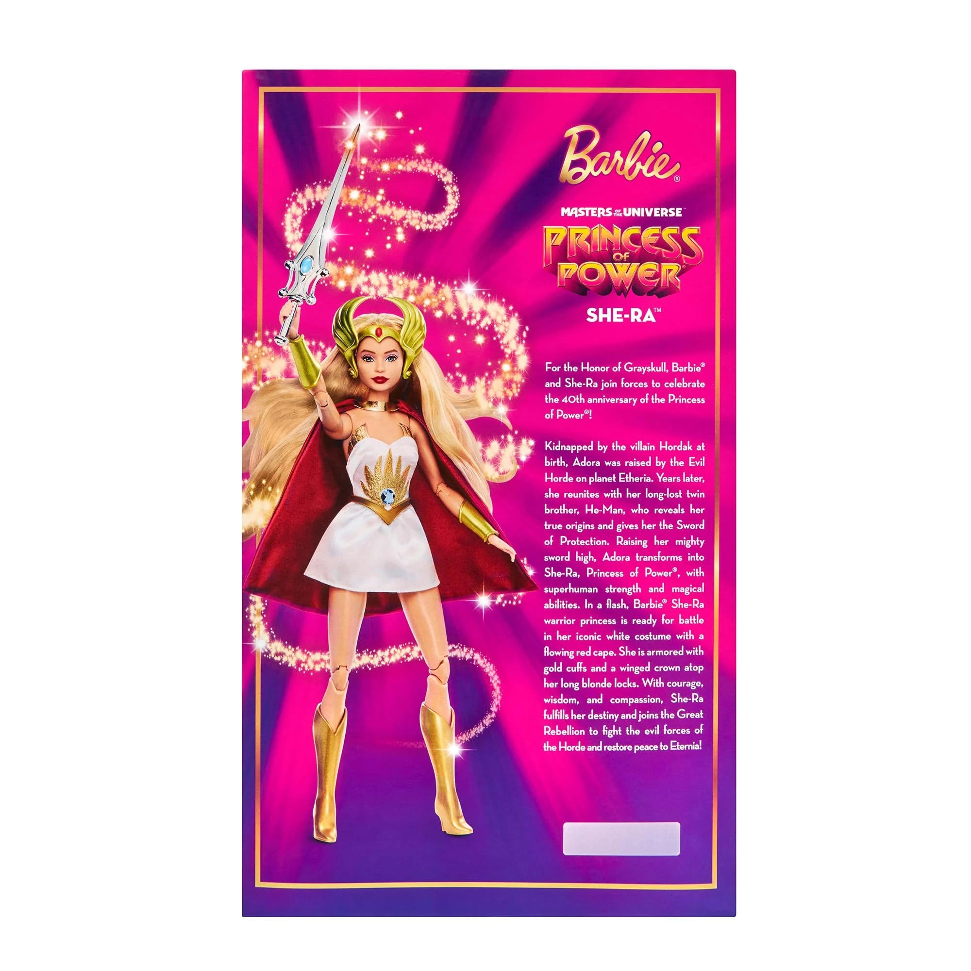 She-Ra Collectible Doll - 40th Anniversary Gold Label Certificate of Authenticity Ages 18+