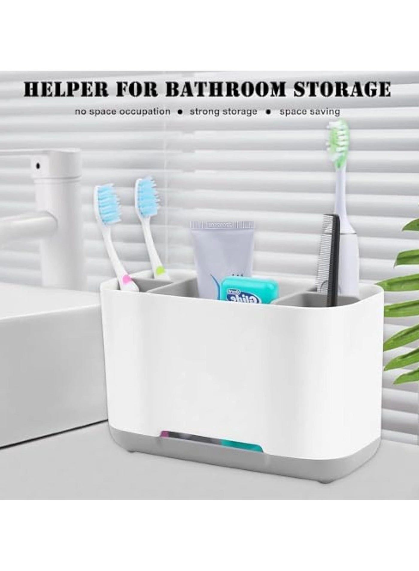 Toothbrush and Toothpaste Holder - 6 slots Drainage