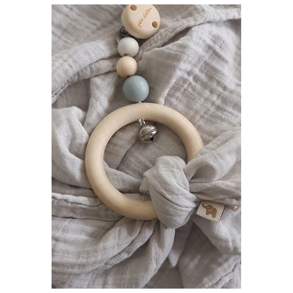 Eco Wood Baby Rattle Clip - Suitable for 3 months & above Sustainable German Wood Elephant