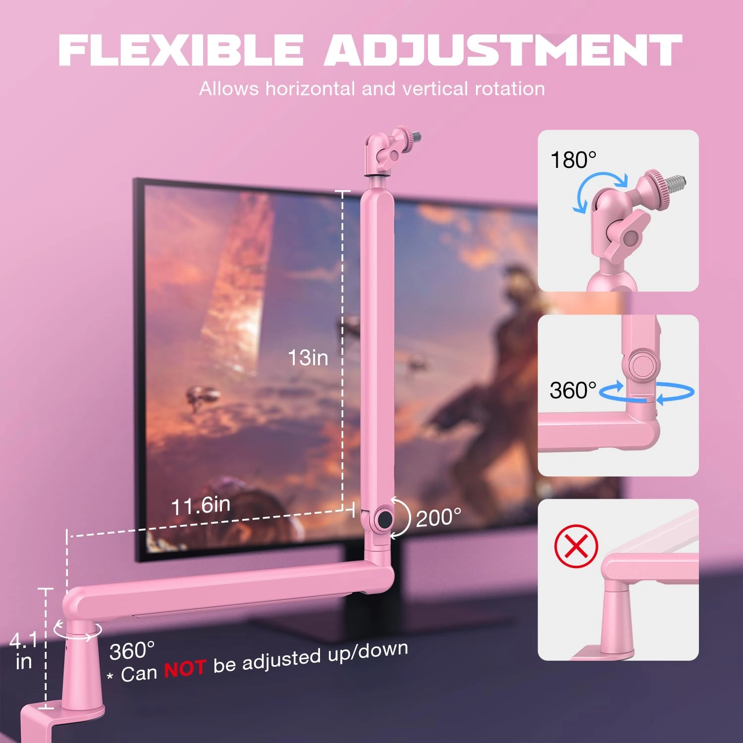 BM88 - Low Profile Adjustable Boom Arm