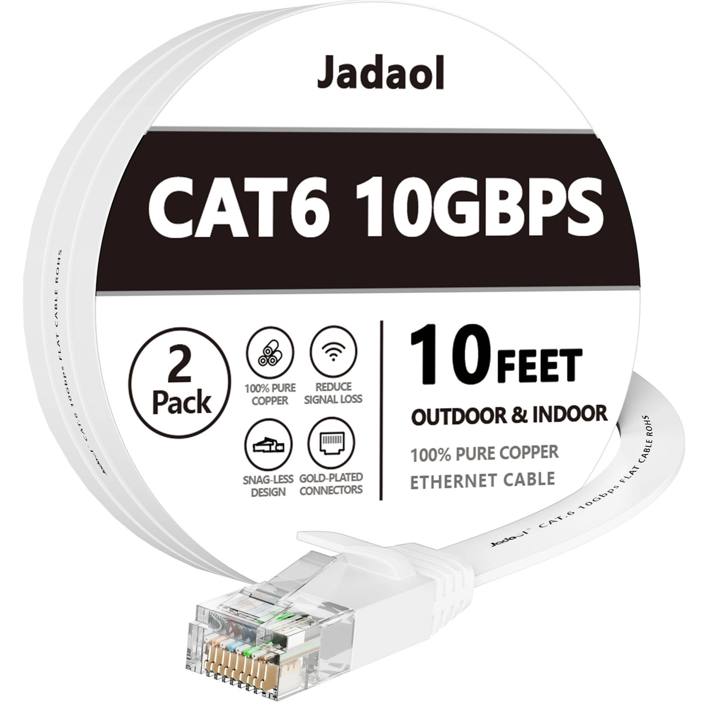 Cat 6 Ethernet Cable - 10ft Pack