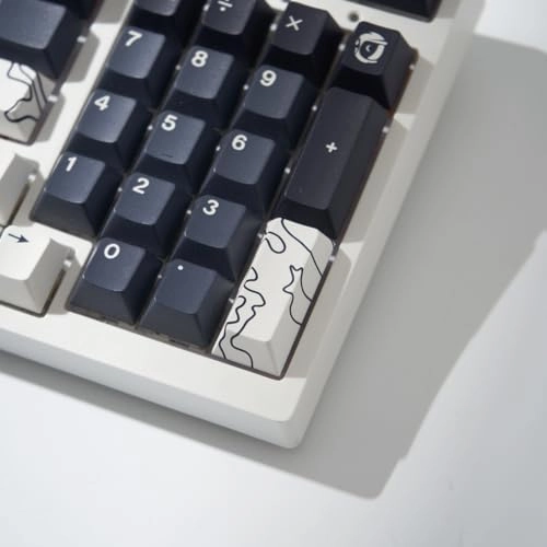 Keycap Set - 4pcs White Topographic PBT Cherry Profile