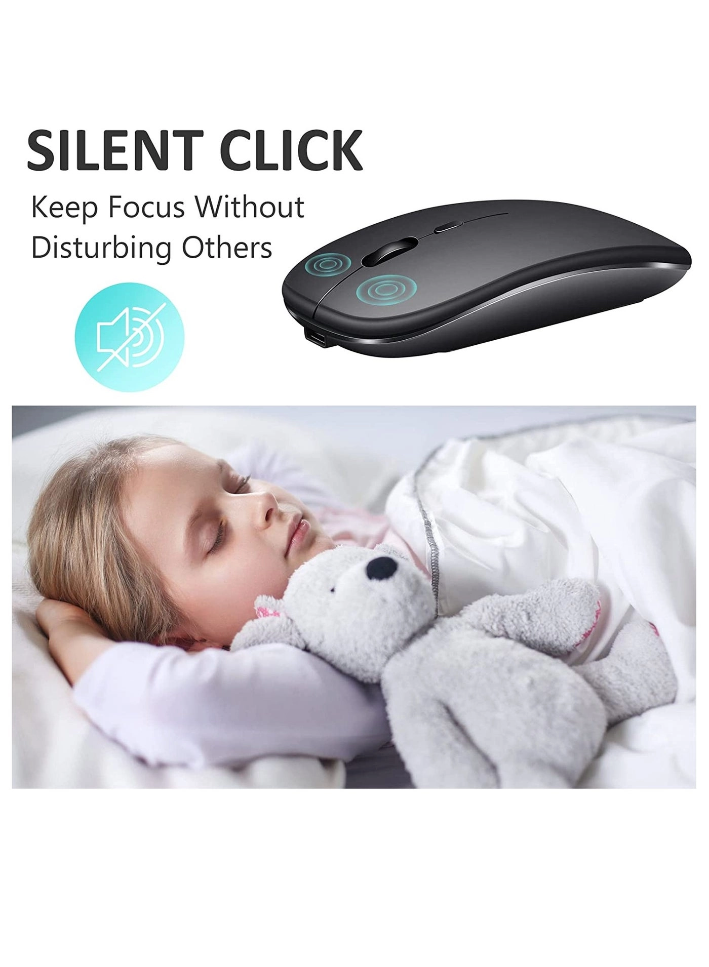 LED Rechargeable Slim Silent Mouse - Wireless