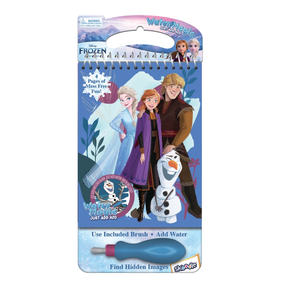 Disney Frozen Water Magic Pad - 4 reusable reveal pages 1 reusable water brush