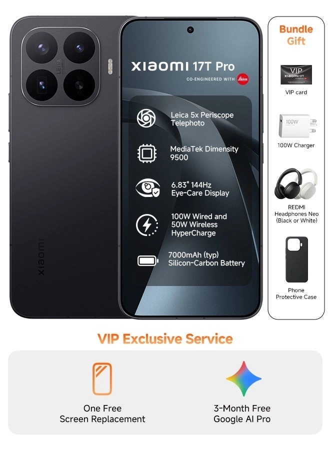 Xiaomi 17t pro 12GB 256GB + Headphone + Portable photo printer pro + 20 sublimation photo papers