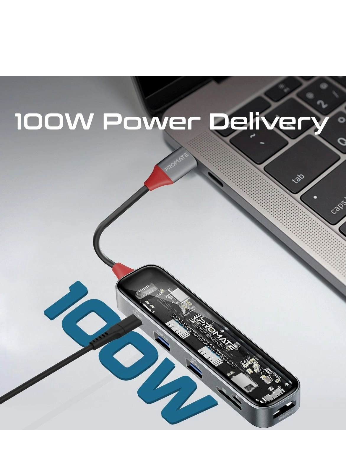 TransHub-Go - 9-in-1 USB Hub 100W USB-C Power Delivery