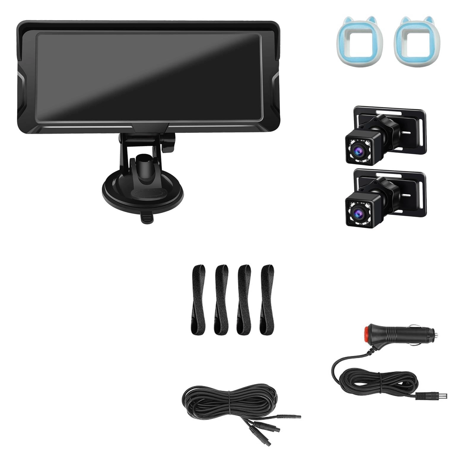 Fawfose Baby Car Camera - 1080P Dual Channel 6.86 Inch