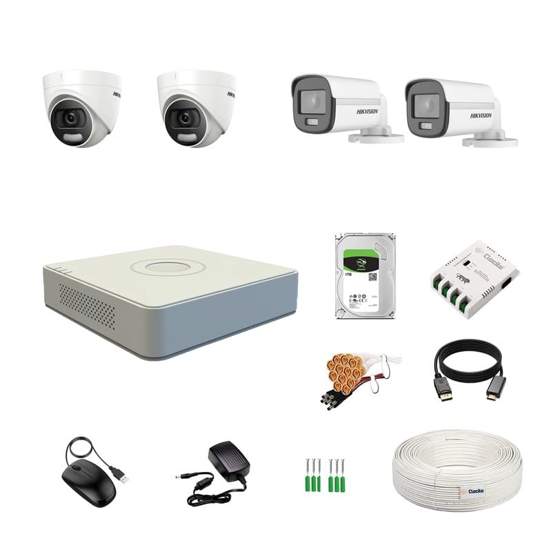 3K/5MP 4CH DVR + 5MP Dome Camera + 5MP Bullet Camera + 1TB Hard Disk + CCTV Coaxial Cable + 4Ch SMPS