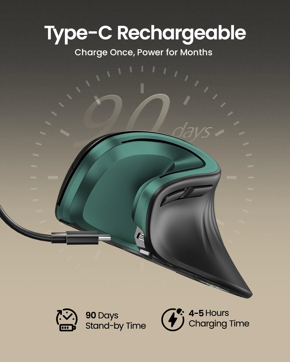 EM11 NL Ergonomic Vertical Mouse - Wireless