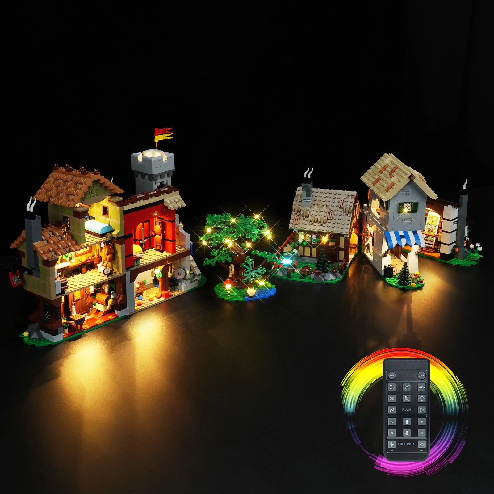 yinaikeji LED Lighting Kit for LEGO Icons Medieval Town Square 10332 - Plastic