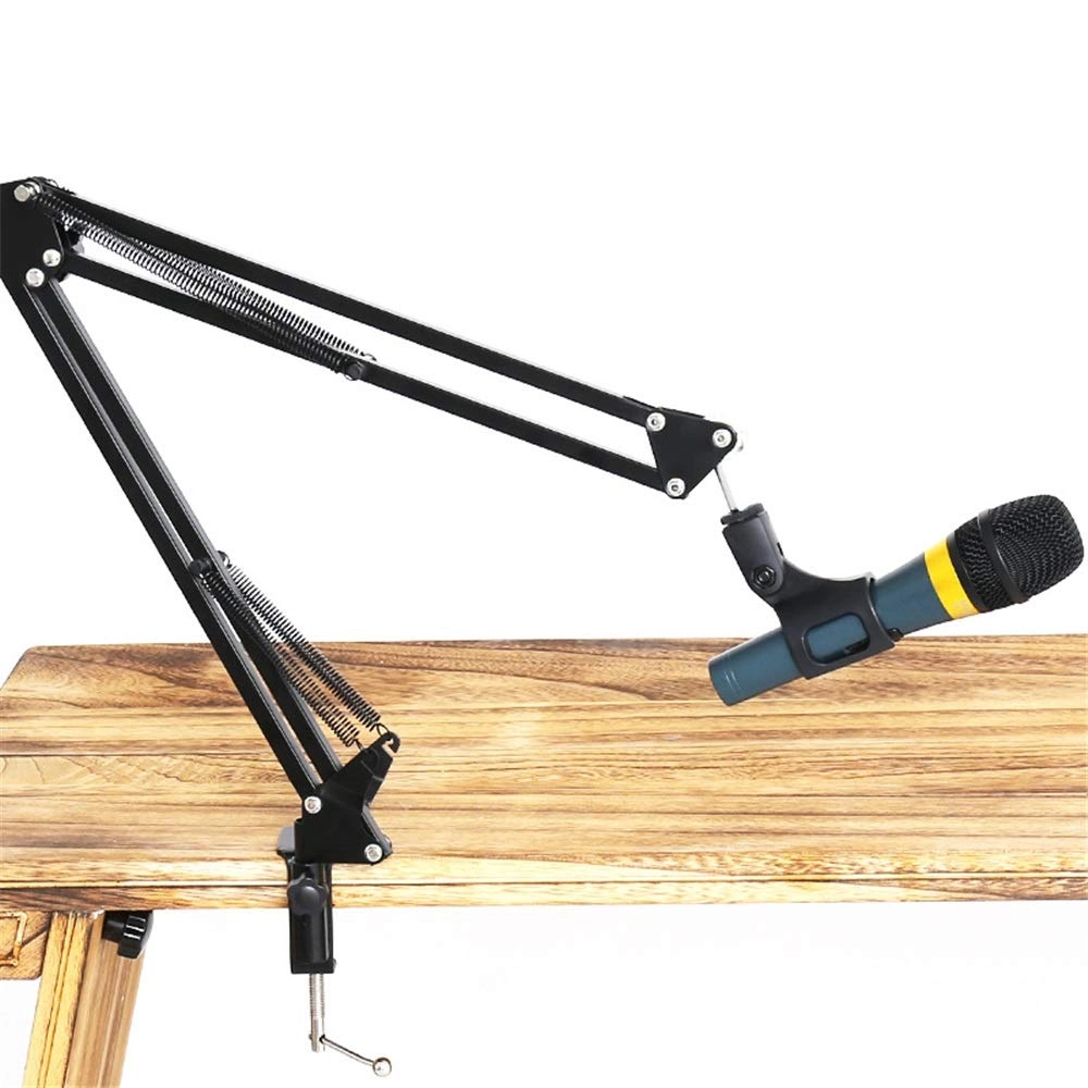 Mic Stand - Extendable Scissor Arm Table Mounting Clamp