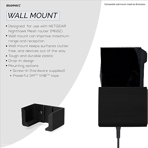 Screwless Wall Mount - compatible with NETGEAR Nighthawk Whole Home Mesh WiFi 6 System (MK62) - AX1800 model only
