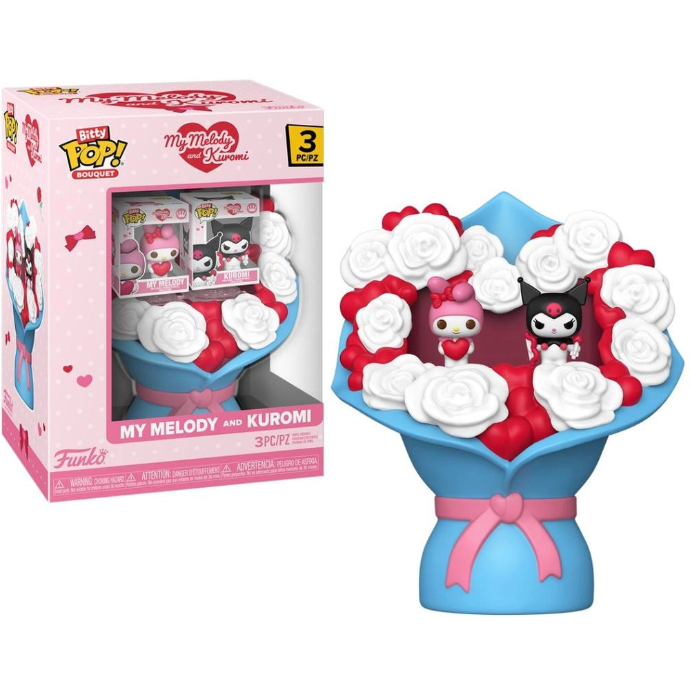 FUNKO TOYS Bitty POP! Bouquet - My Melody + Kuromi - Sanrio Valentines Vinyl Figure (FU87807)