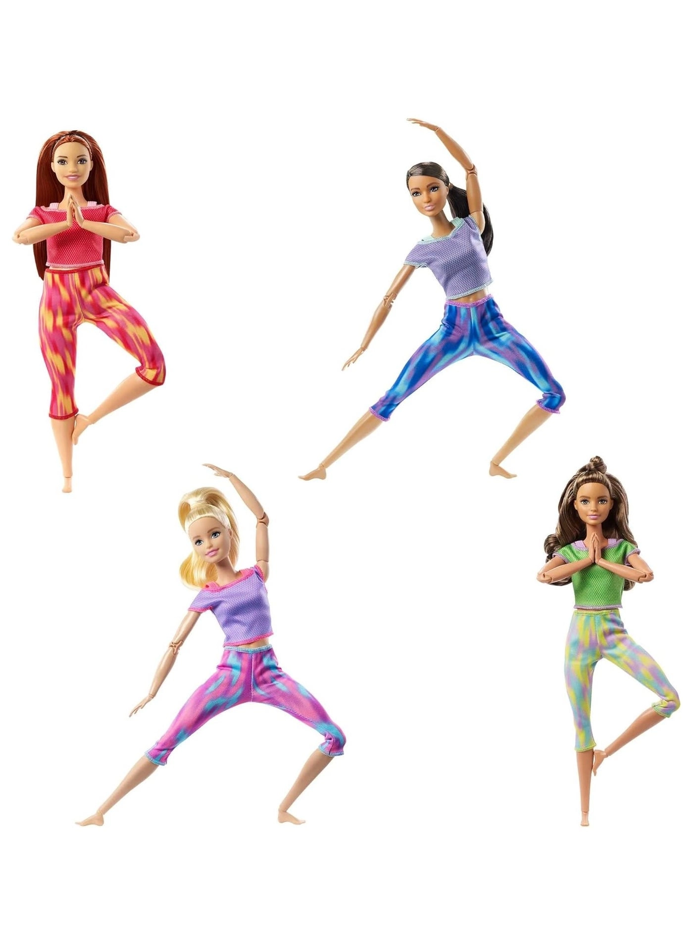 Barbie Made to Move Doll - 22 Flexible Joints Curly Brunette Ponytail Athleisure-wear Ages 3+