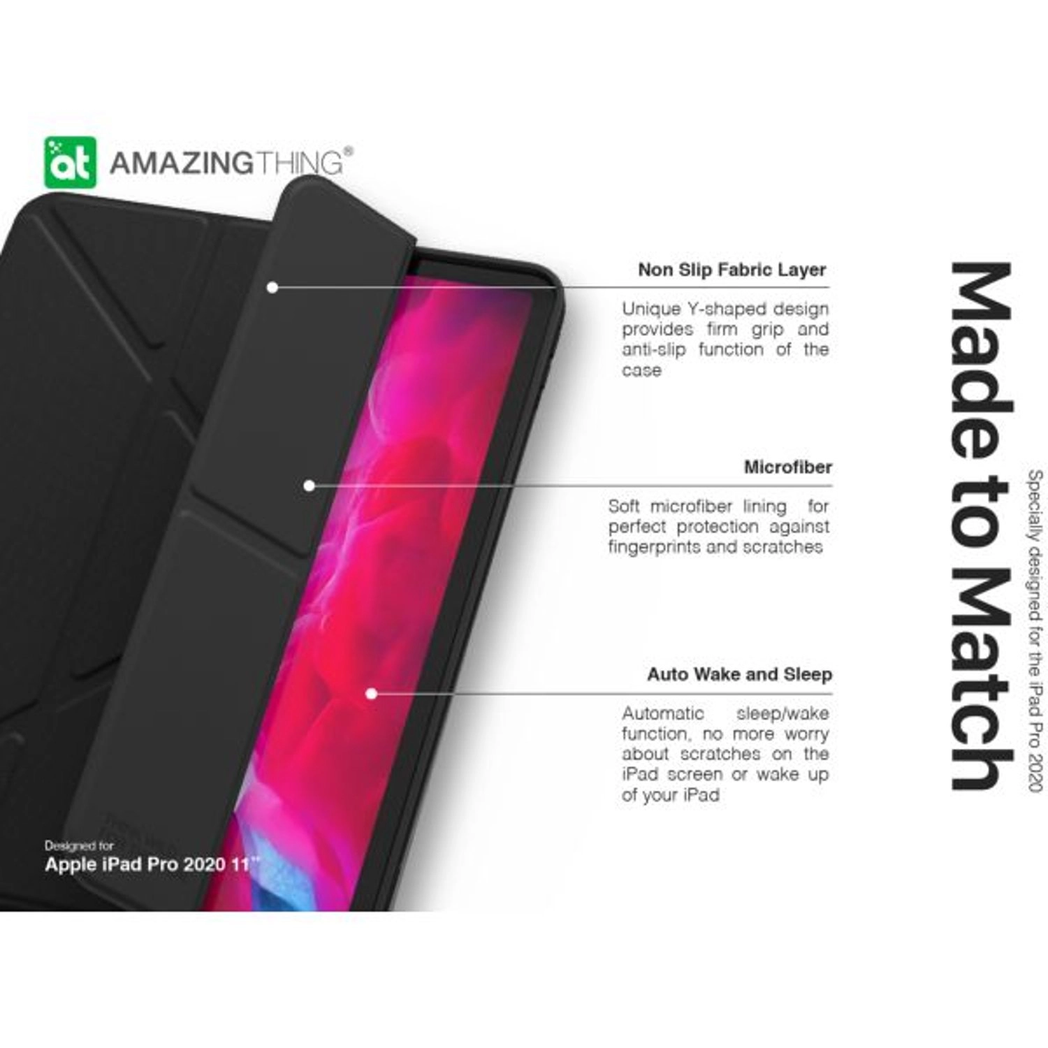 Folio Case with Pencil Holder for iPad Pro 11-inch (2020)