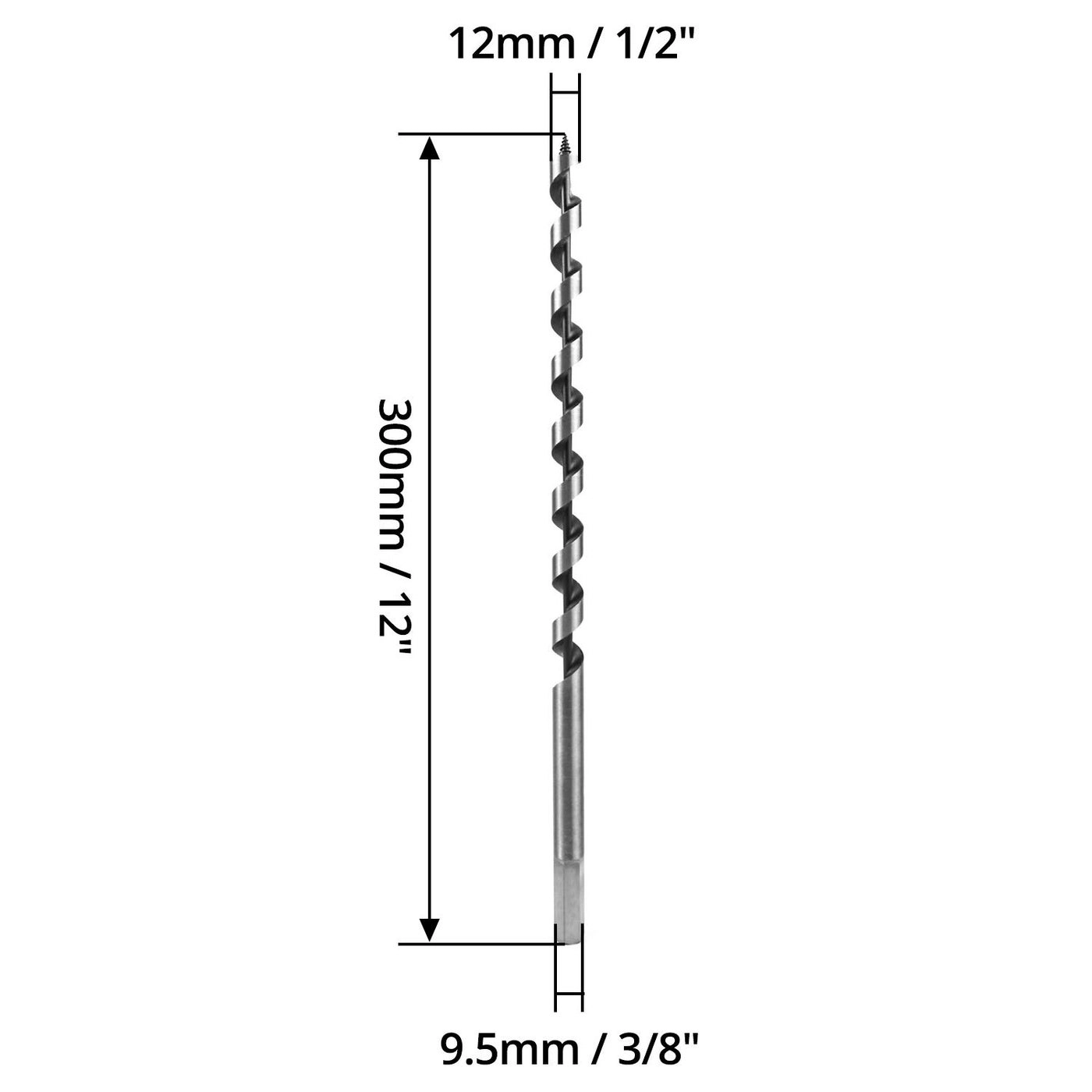 Auger Drill Bit - carbon steel 1/2" Diameter