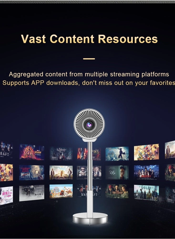 TS-3 Intelligent Manual Lift Projector Supports 4K Playback 5G Dual-Band WiFi Surround Stereo Sound