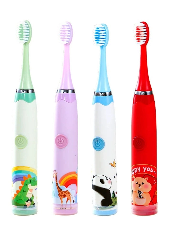 Ultrasonic Electric Children's Toothbrush - Super Soft Waterproof USB Charging 6 Heads