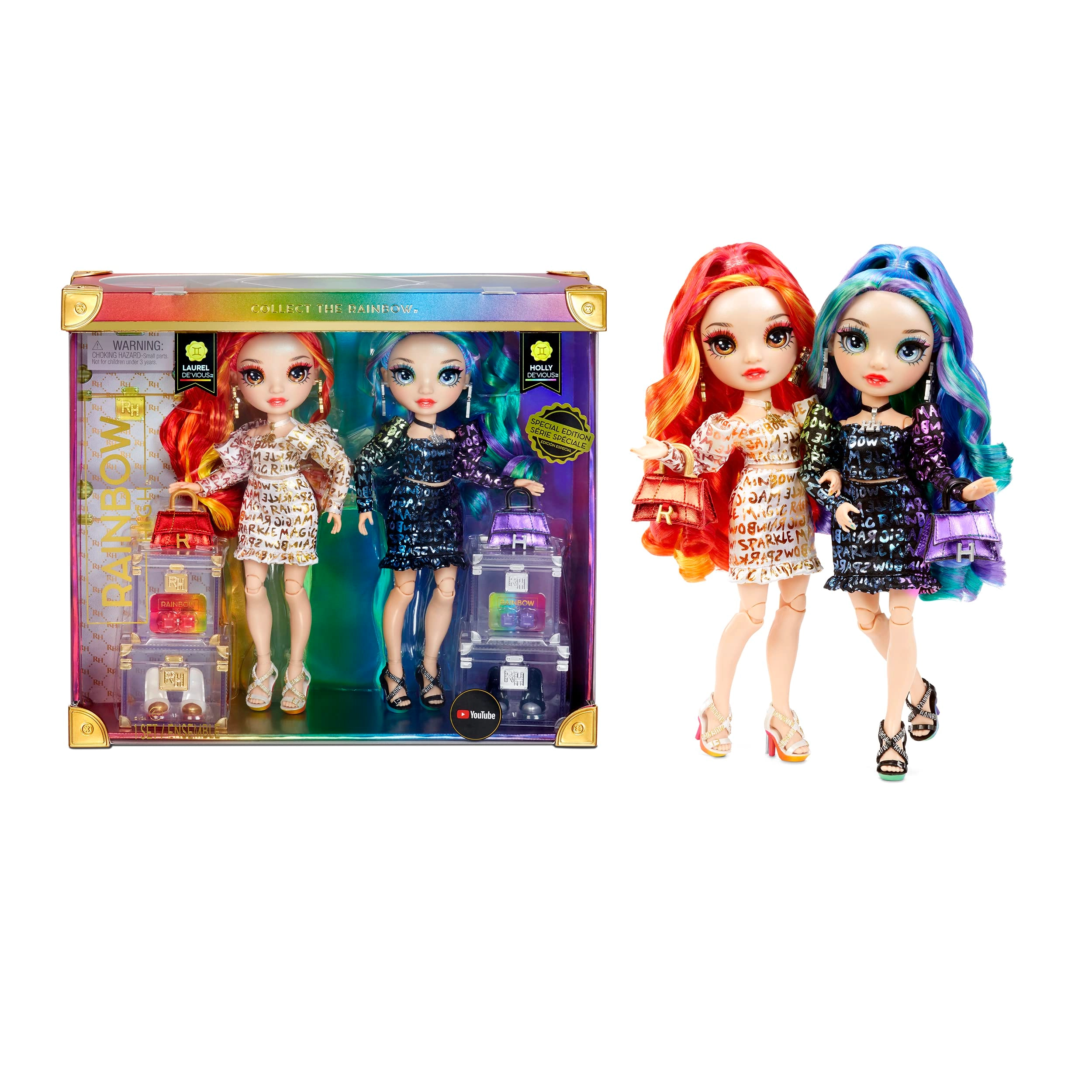 Rainbow High Laurel De'Vious Fashion Doll - Special Edition + Holly De'Vious Fashion Doll
