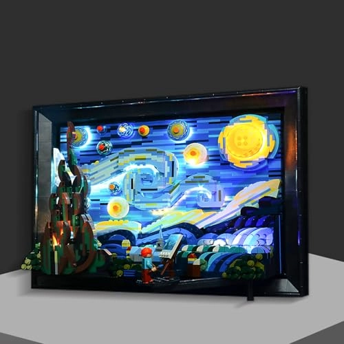 Vincent-Gogh The Starry-Night - lego-21333 LED Lighting Kit Compatible with Lego Building Blocks Model
