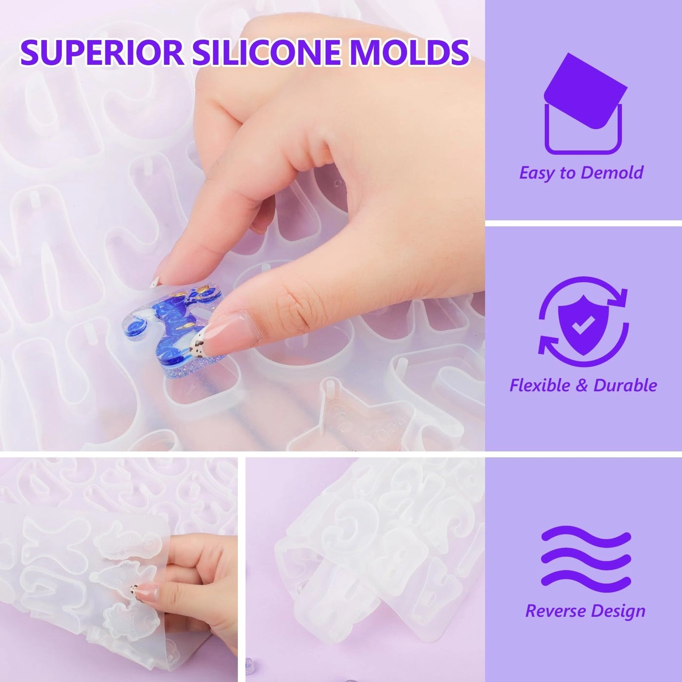 Epoxy Resin - 18oz Clear 2 Part + Silicone Alphabet Resin molds + Jewelry Making Kits