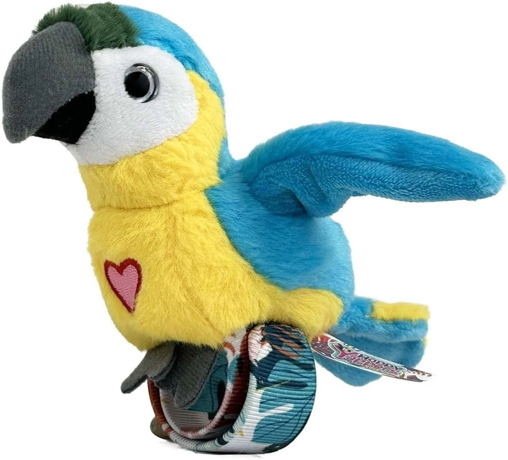 Happy Yappers Slap Bracelet Plush Toy Blue Parrot - 18 months+