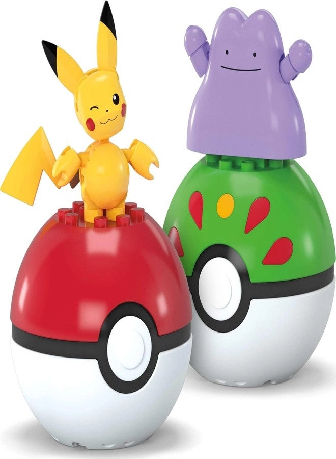 Pokémon Action Figure Building Toys Set - Poké Ball 2-Pack Pikachu and Ditto