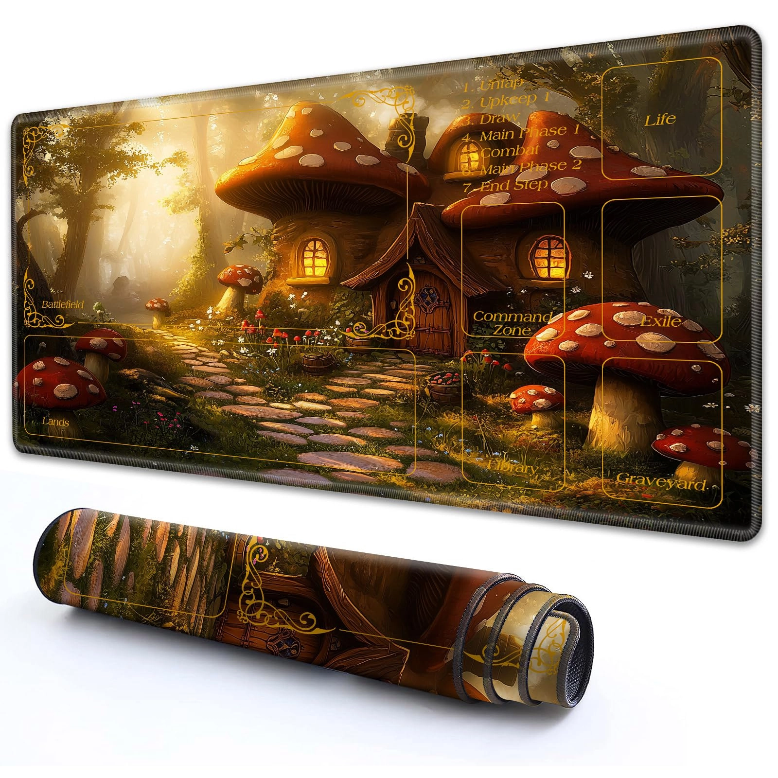 RMJKXQZG MTG Playmat - Wild Red Mushroom House